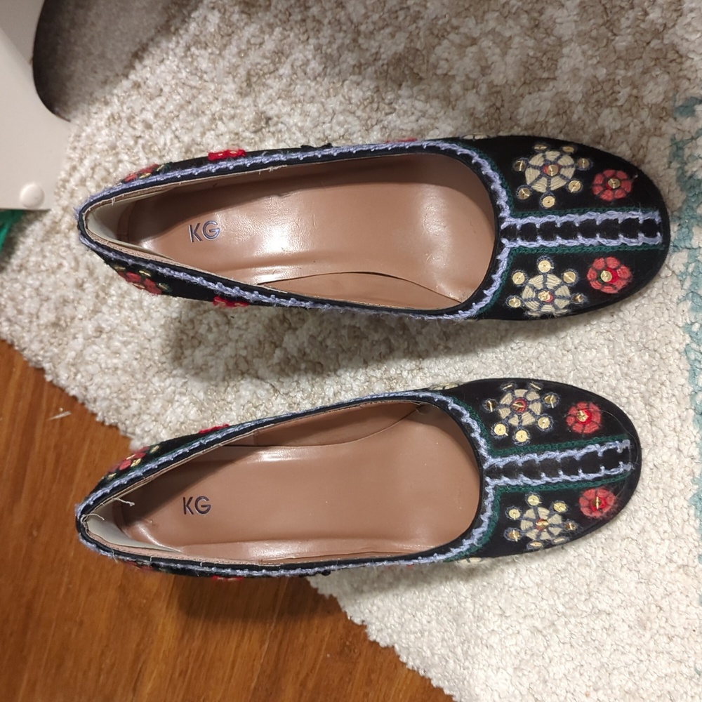 Vintage hand embroidered heels